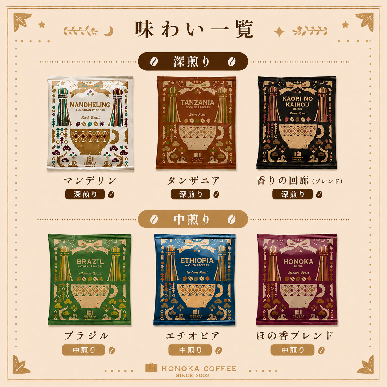 ドリップバッグ】ドリップバッグ6種類飲み比べギフト／各種1杯分×2